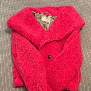Free People Pink Teddy Jacket